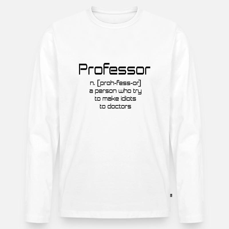 professor - Männer Premium Bio Langarmshirt - Weiß