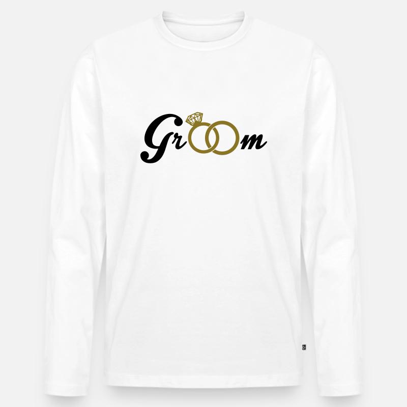 Groom - Männer Premium Bio Langarmshirt - Weiß