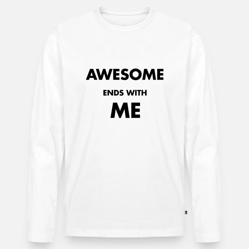 Awesome - Männer Premium Bio Langarmshirt - Weiß