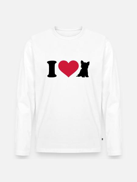 Yorkshire - Männer Premium Bio Langarmshirt - Weiß