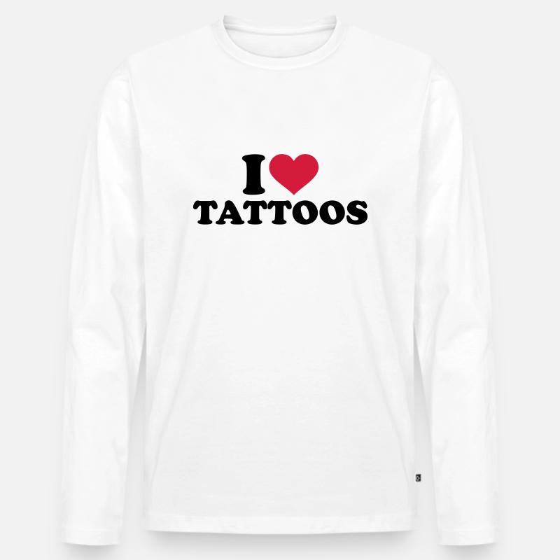 Tattoo - Männer Premium Bio Langarmshirt - Weiß