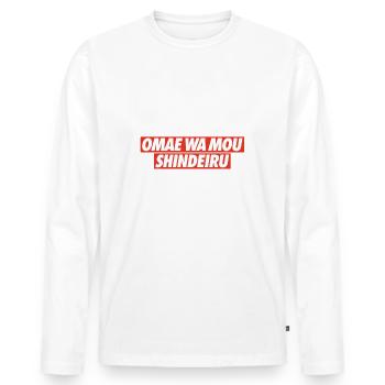 OMAE WA MOU SHINDEIRU - Men's Premium Organic Long Sleeve Shirt - white - Front - Nico (187cm)