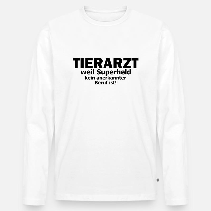 Tierarzt - Männer Premium Bio Langarmshirt - Weiß