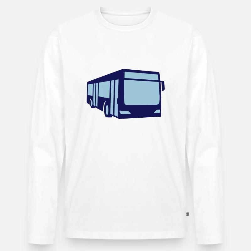 Bus - Männer Premium Bio Langarmshirt - Weiß