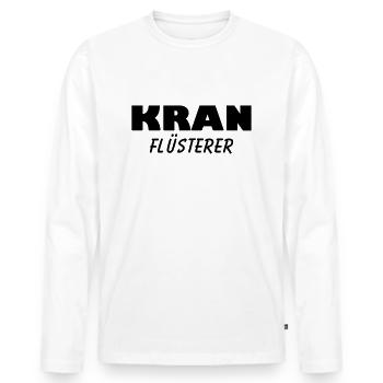 kran flüsterer - Männer Premium Bio Langarmshirt - Weiß - Vorne - Nico (187cm)