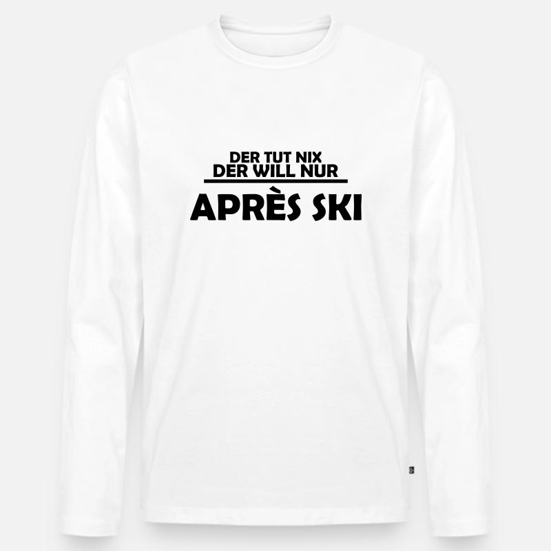 apres ski - Männer Premium Bio Langarmshirt - Weiß
