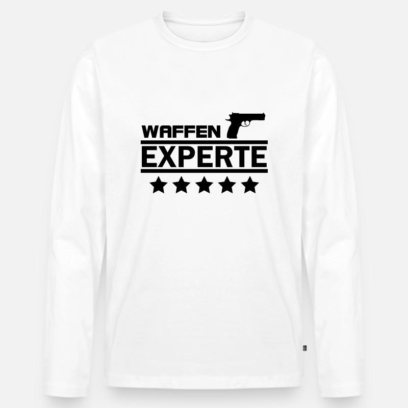 waffen experte - Männer Premium Bio Langarmshirt - Weiß