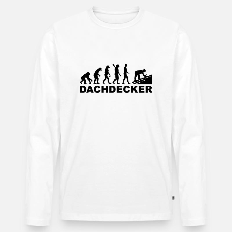 Dachdecker - Männer Premium Bio Langarmshirt - Weiß