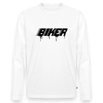 biker - Männer Premium Bio Langarmshirt - Weiß - Vorne - Nico (187cm)