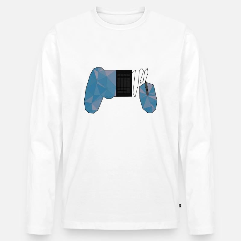 Gaming Controller - Männer Premium Bio Langarmshirt - Weiß