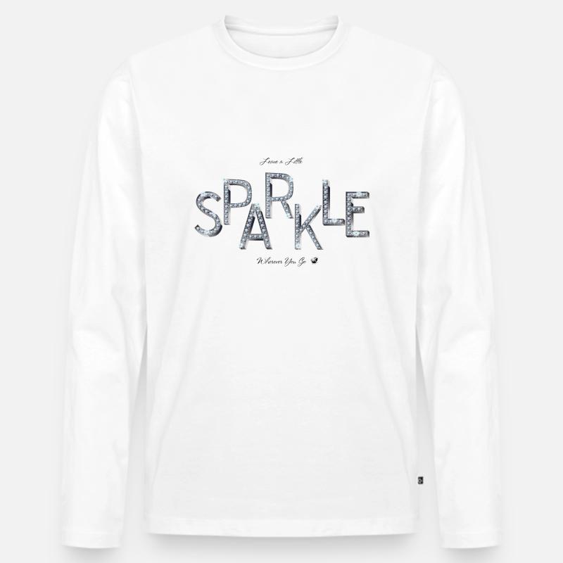 Funkelnde Buchstaben Abbildung mit Inschrift - Männer Premium Bio Langarmshirt - Weiß