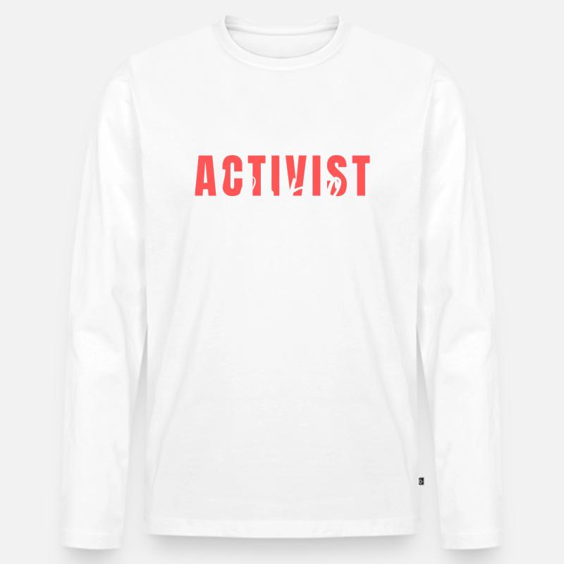 Aktivistenleben - Männer Premium Bio Langarmshirt - Weiß