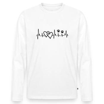 Motiv Hundeherzschlag - Männer Premium Bio Langarmshirt - Weiß - Vorne - Nico (187cm)