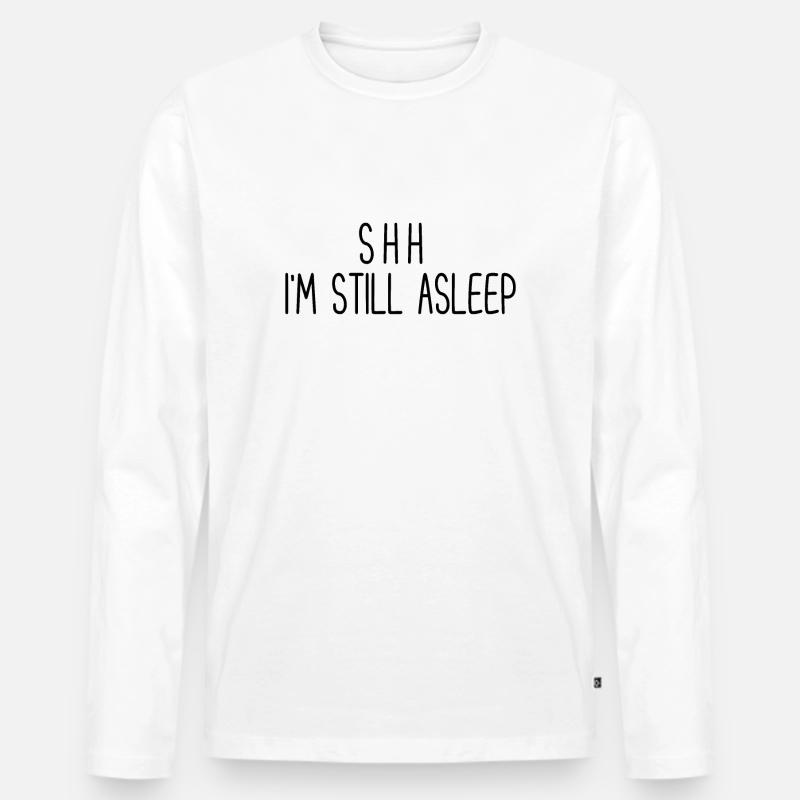 Ich schlafe noch - Männer Premium Bio Langarmshirt - Weiß
