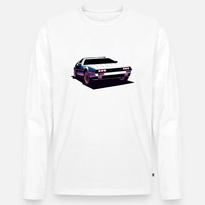 Delorean Youngtimer Oldtimer - Männer Premium Bio Langarmshirt - Weiß