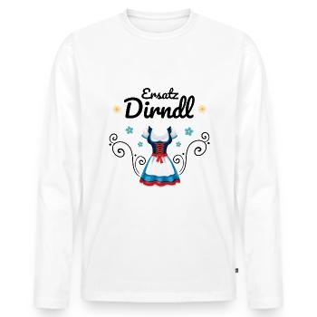 Dirndl Ersatz - Männer Premium Bio Langarmshirt - Weiß - Vorne - Nico (187cm)