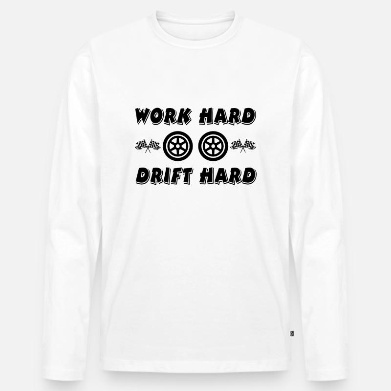 Auto - Männer Premium Bio Langarmshirt - Weiß