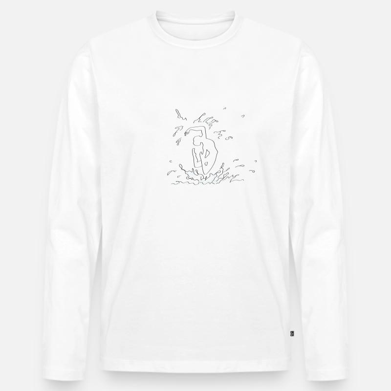 Synchro actions - Männer Premium Bio Langarmshirt - Weiß