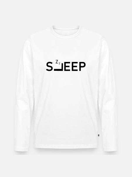 Sleep Logo - Männer Premium Bio Langarmshirt - Weiß