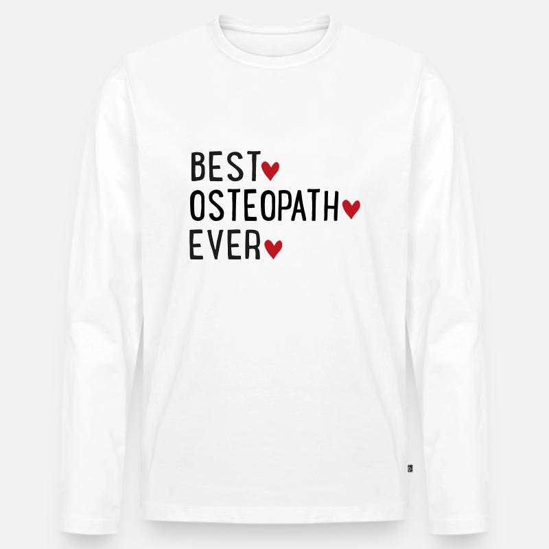 Bester Osteopath - Männer Premium Bio Langarmshirt - Weiß