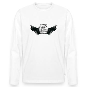 I Have An Angel In Heaven - Men's Premium Organic Long Sleeve Shirt - white - Front - Nico (187cm)