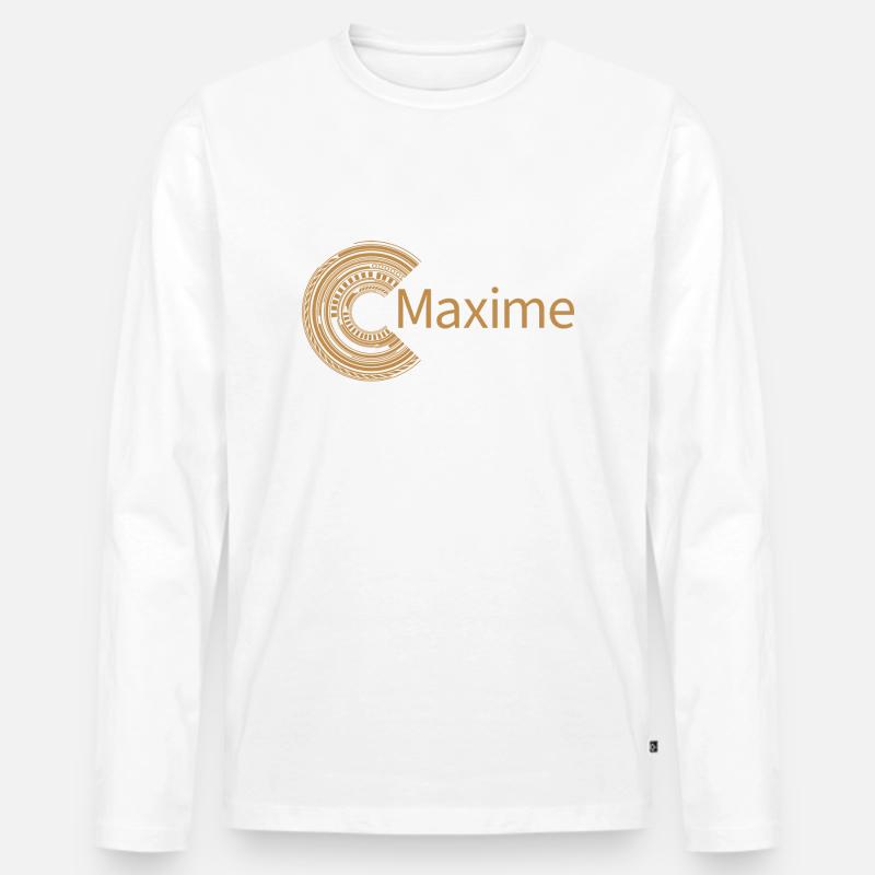 Für Maxime - Männer Premium Bio Langarmshirt - Weiß