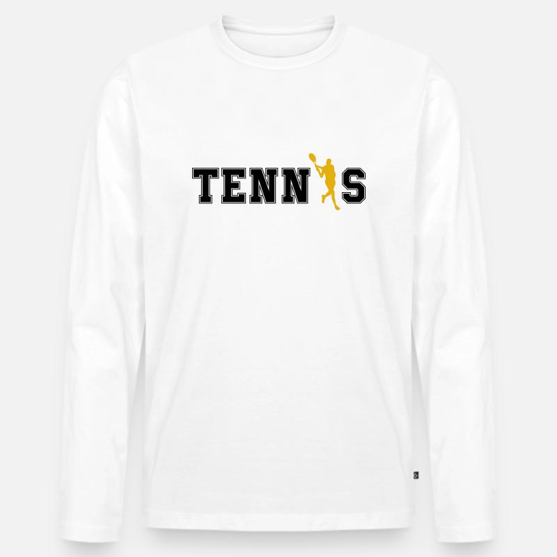 tennis - Männer Premium Bio Langarmshirt - Weiß