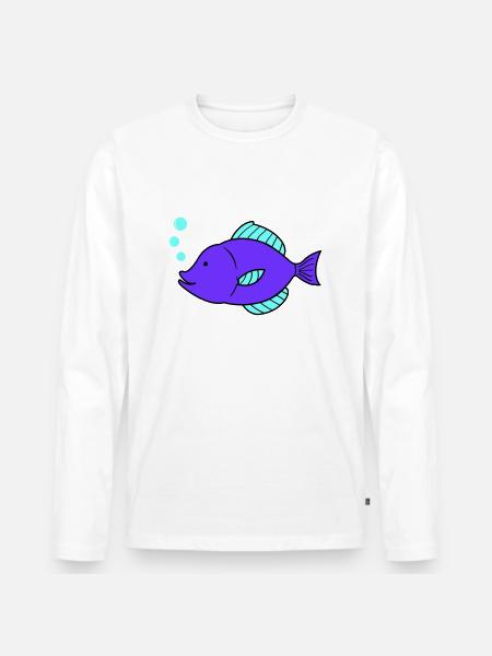 Fish Comic - Men's Premium Organic Long Sleeve Shirt - white