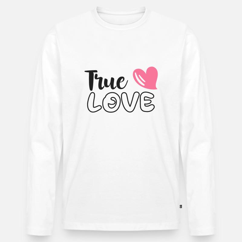 True Love - Männer Premium Bio Langarmshirt - Weiß