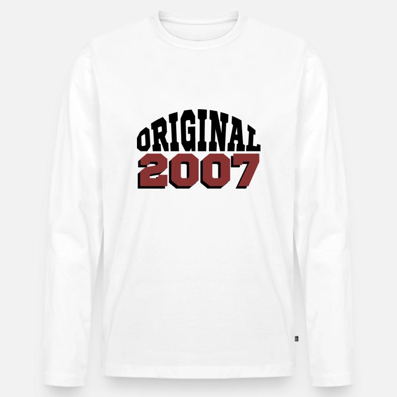 Original 2007 - Männer Premium Bio Langarmshirt - Weiß