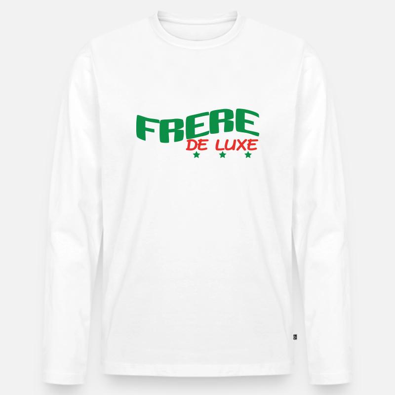 BRUDER DES LUXUS - Männer Premium Bio Langarmshirt - Weiß