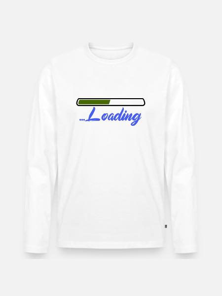Loading - Men's Premium Organic Long Sleeve Shirt - white