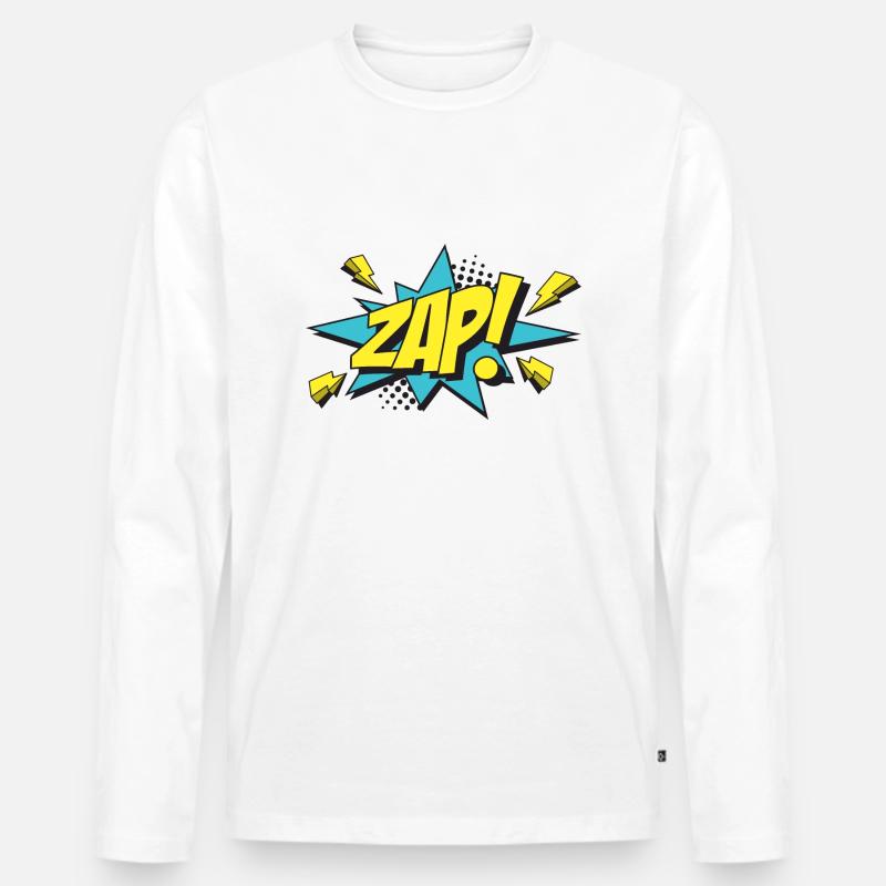 ZAP-Comic-Design - Männer Premium Bio Langarmshirt - Weiß