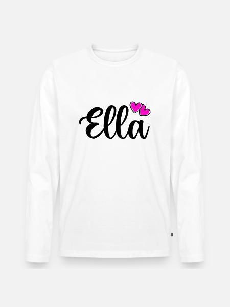 Ella Name - Men's Premium Organic Long Sleeve Shirt - white
