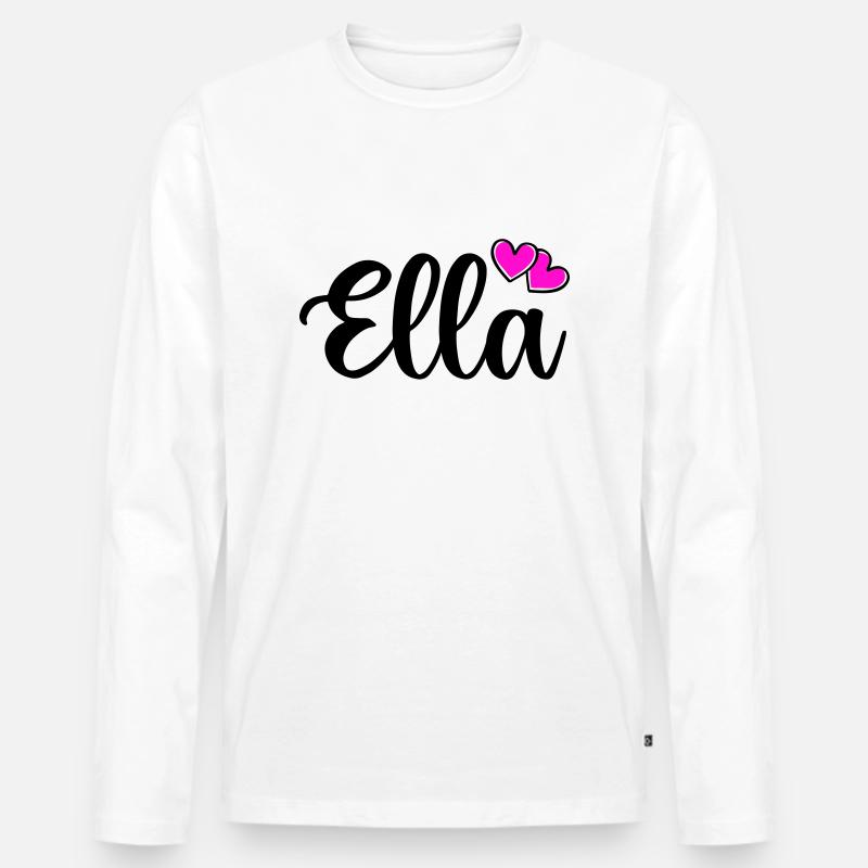ella name - Männer Premium Bio Langarmshirt - Weiß