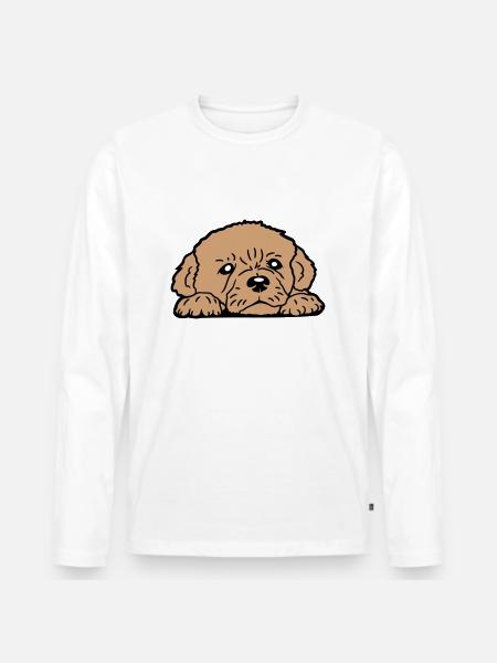 Puppy Dog Lies Good Cute Faithful Sweet Sweet Look - Men's Premium Organic Long Sleeve Shirt - white