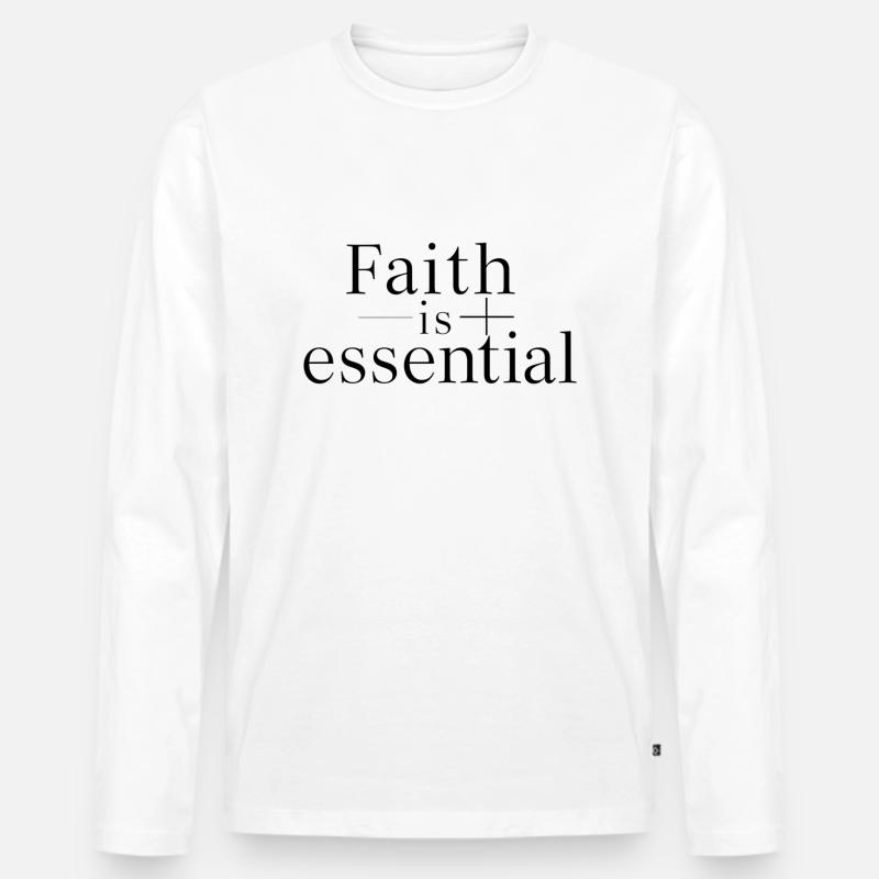 Glaube ist essenziell - Männer Premium Bio Langarmshirt - Weiß