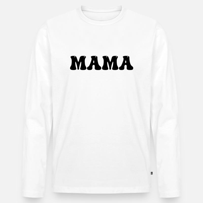 Mama - Beste Mama - Männer Premium Bio Langarmshirt - Weiß