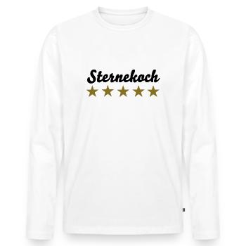 Le chef étoilé - T-shirt manches longues Premium bio Homme - blanc - Devant - Nico (187cm)