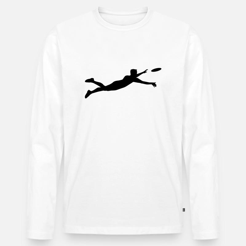Ultimate Frisbee Player 1c - Männer Premium Bio Langarmshirt - Weiß