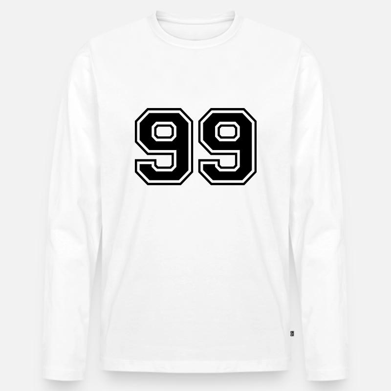 99 - Männer Premium Bio Langarmshirt - Weiß