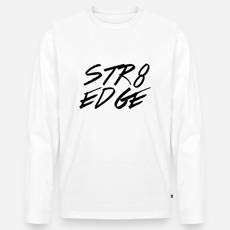 str8edge - Männer Premium Bio Langarmshirt - Weiß