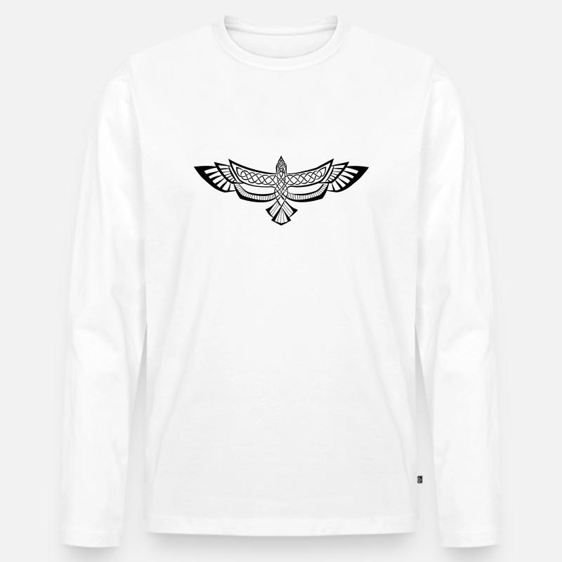 Keltischer Rabe - Männer Premium Bio Langarmshirt - Weiß
