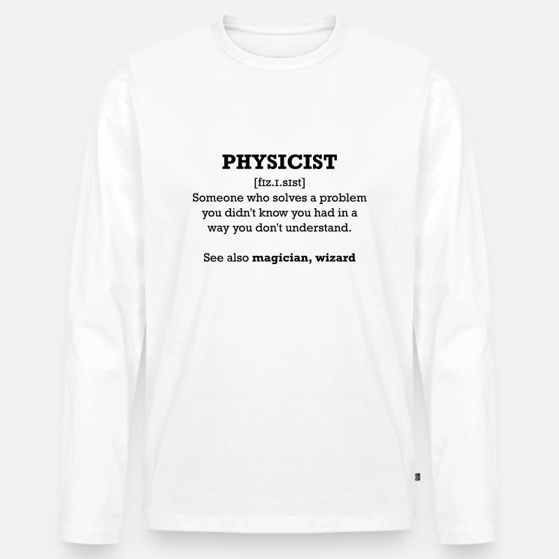 Physicist - wizard - Männer Premium Bio Langarmshirt - Weiß