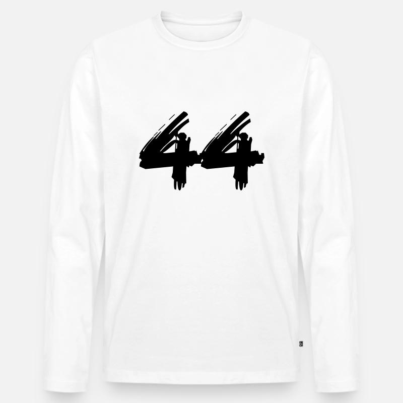 Brushed 44 - Männer Premium Bio Langarmshirt - Weiß