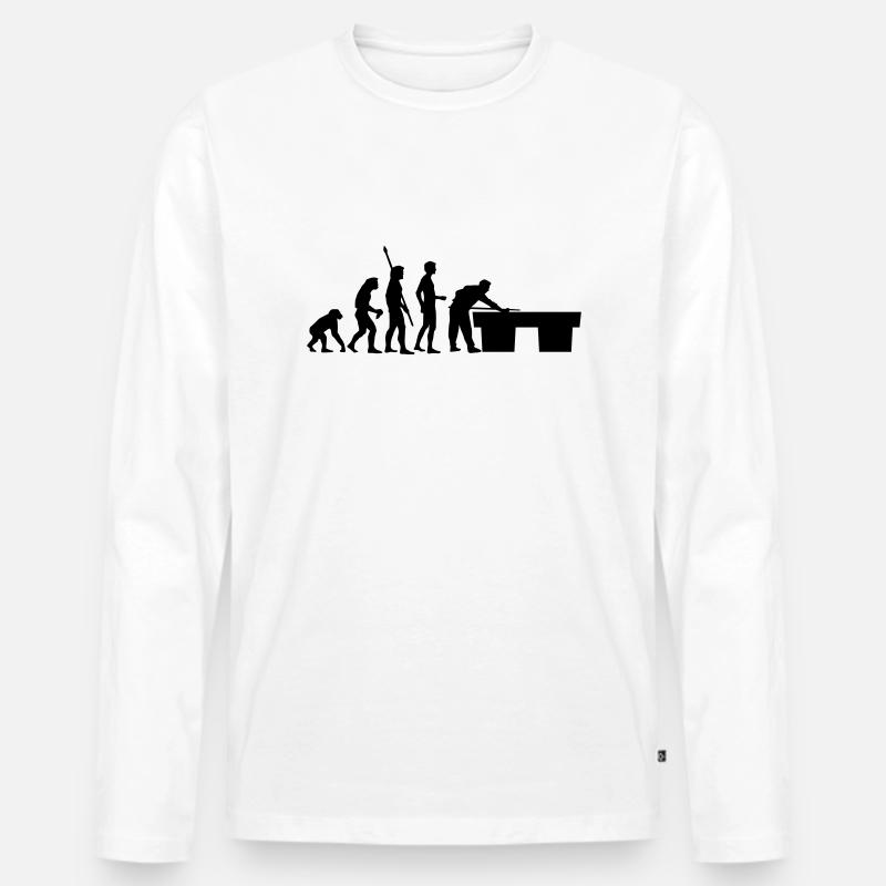 evolution_billard - Männer Premium Bio Langarmshirt - Weiß