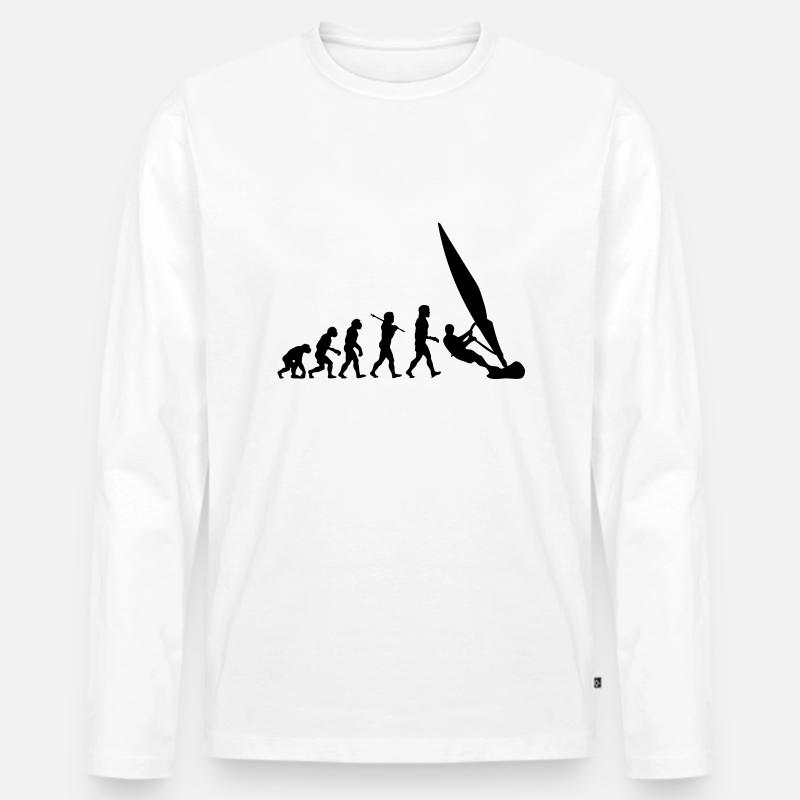 ws01 windsurf evolution - Männer Premium Bio Langarmshirt - Weiß
