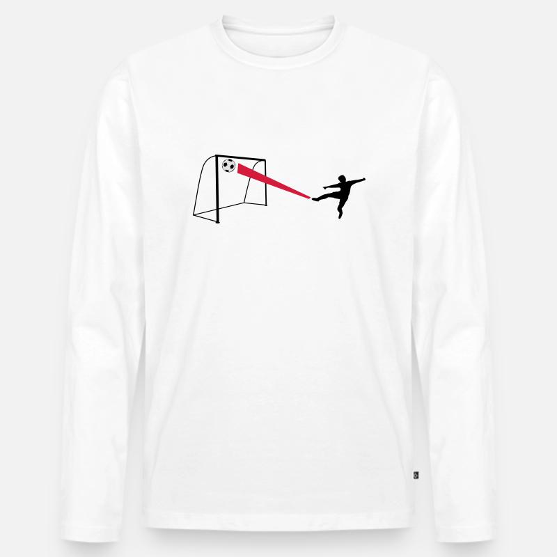fussballtor - Männer Premium Bio Langarmshirt - Weiß