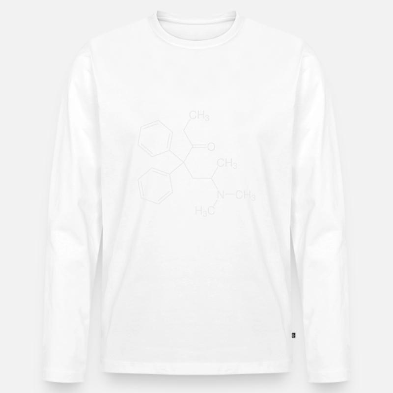 Methadone structural formula - Men's Premium Organic Long Sleeve Shirt - white