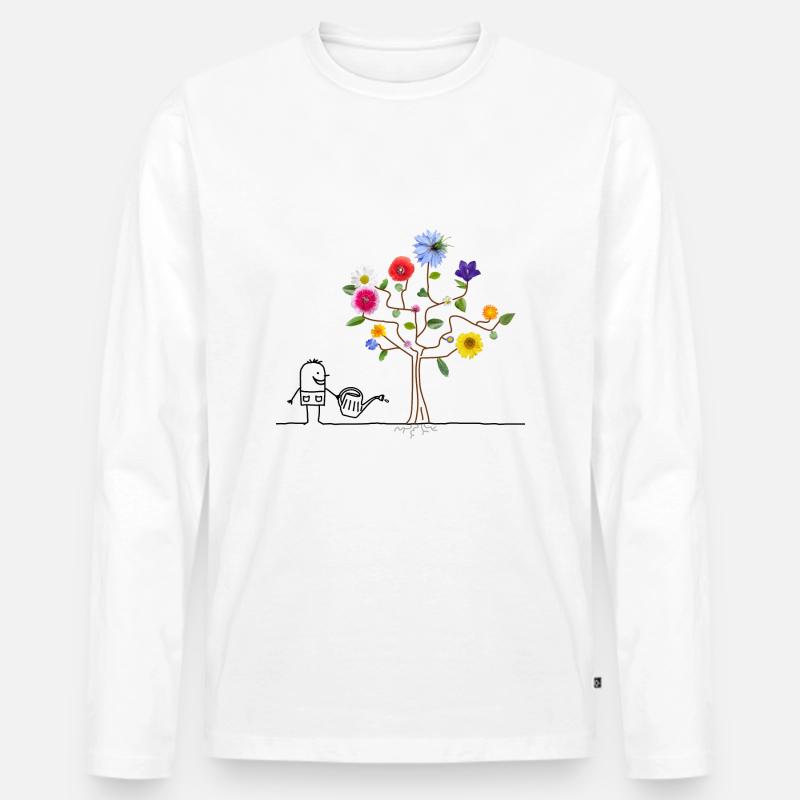 fleißiger Gärtner - Männer Premium Bio Langarmshirt - Weiß